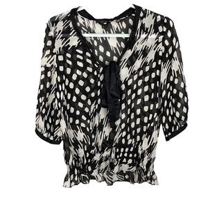 Ted Baker Silk Printed Neck Tie Blouse